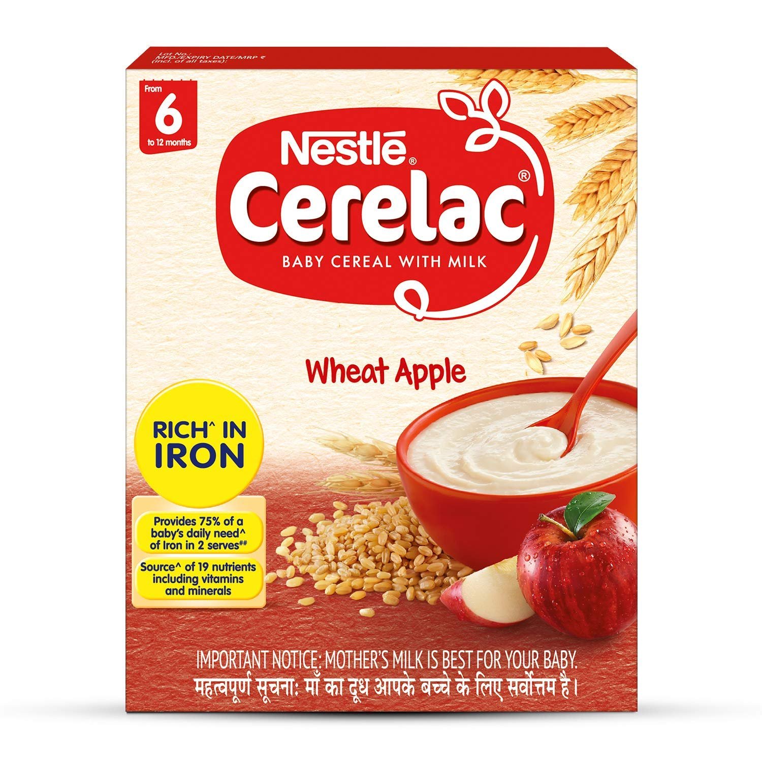 Nestl? CERELAC Baby Cereal with Milk, Wheat Apple