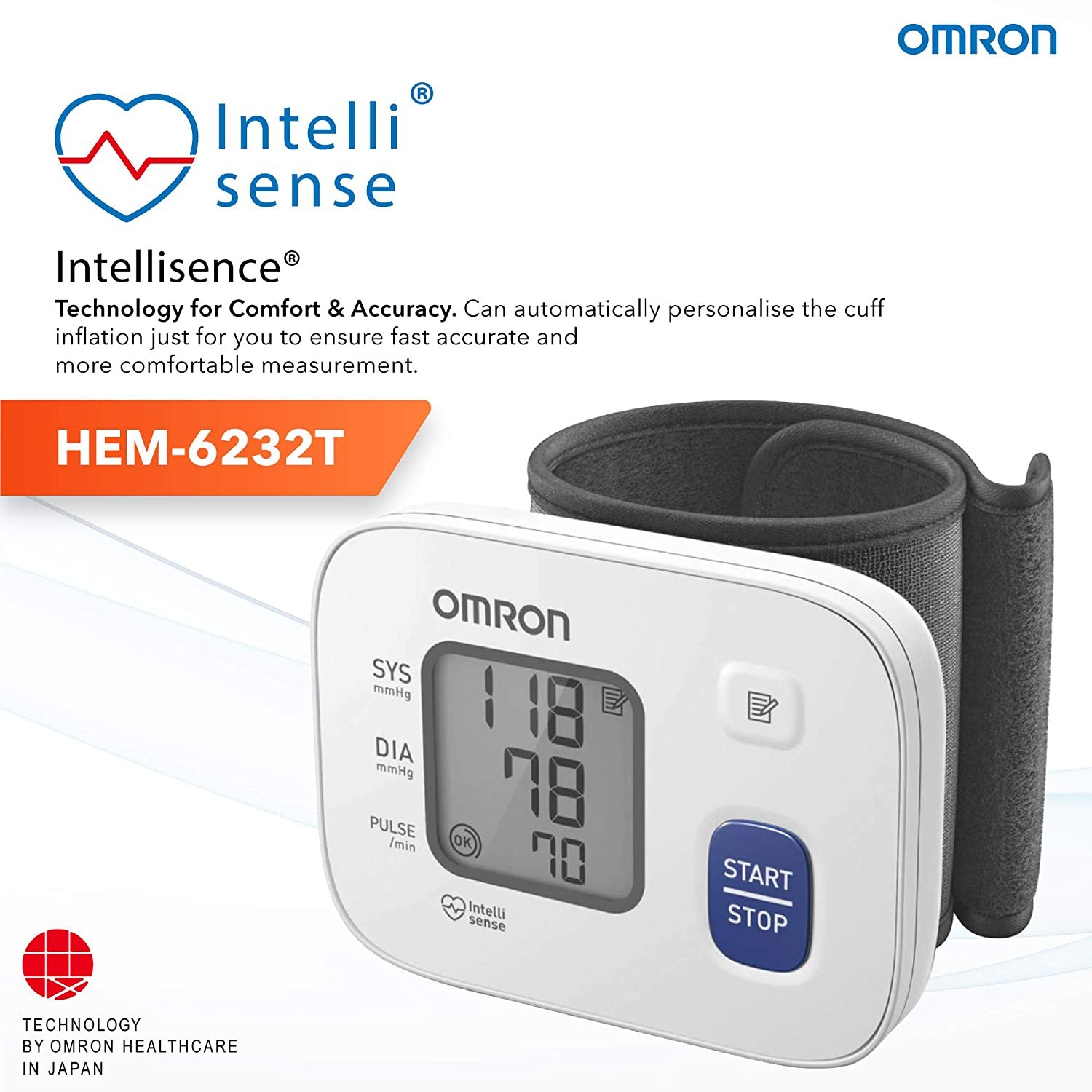 Omron HEM-6161 Fully Automatic Wrist Blood Pressure Monitor