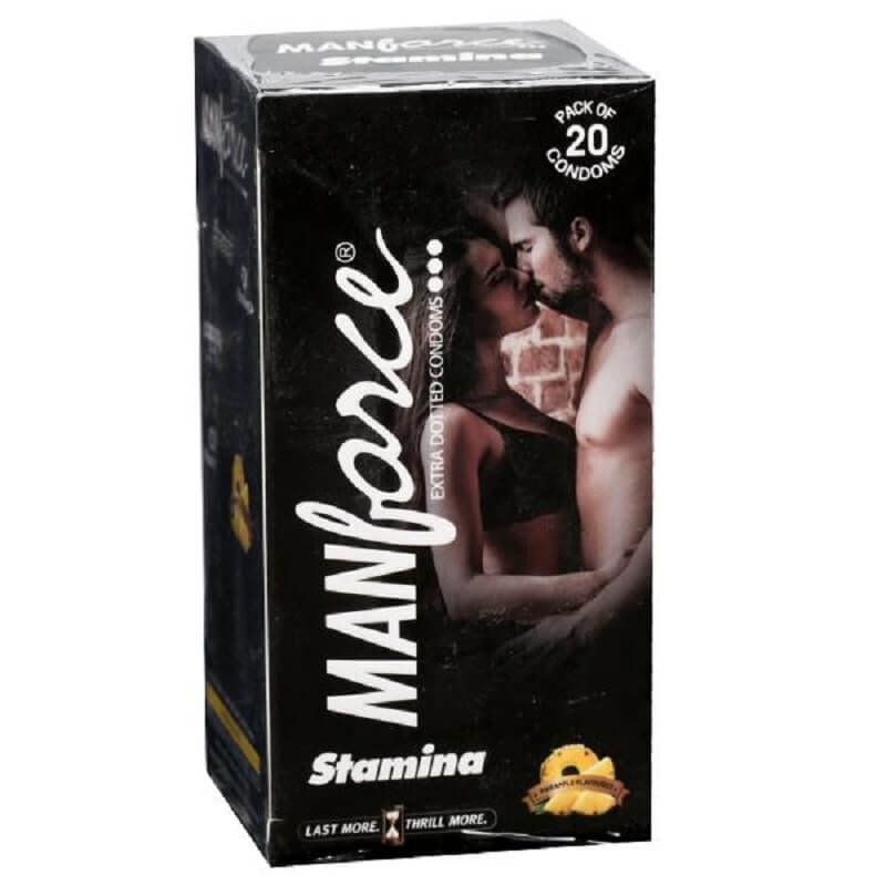 Manforce Pineapple Stamina Extra Dotted Condoms pack of 20