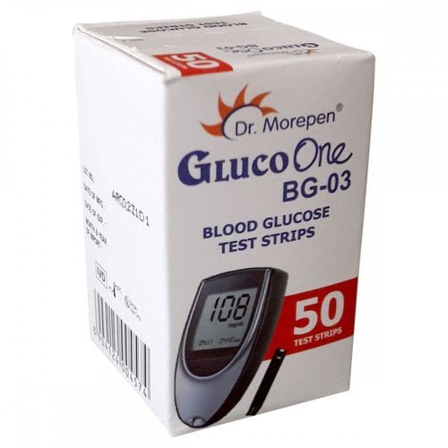 Dr Morepen BG-03 Blood Glucose Test Strips, Pack of 50 Strips (No Glucometer)