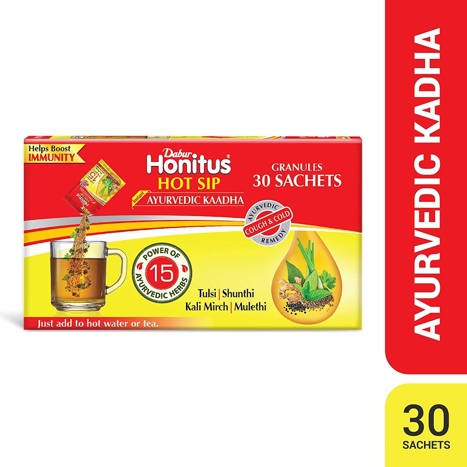 Dabur Honitus Hot sip Ayurvedic kaadha pack of 30 sachet 4gm each