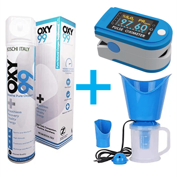 Oxy99 Oxygen Can+Kalor pulse oximeter+SpO2 Vaporizer 3 in1 combo