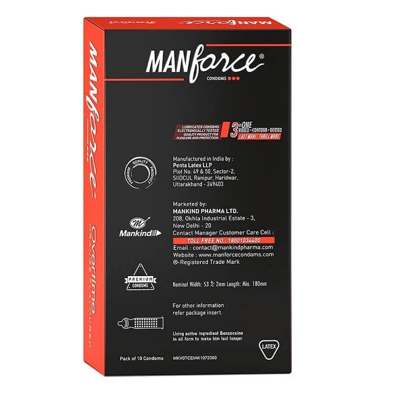 Manforce Overtime Orange Flavoured Condom