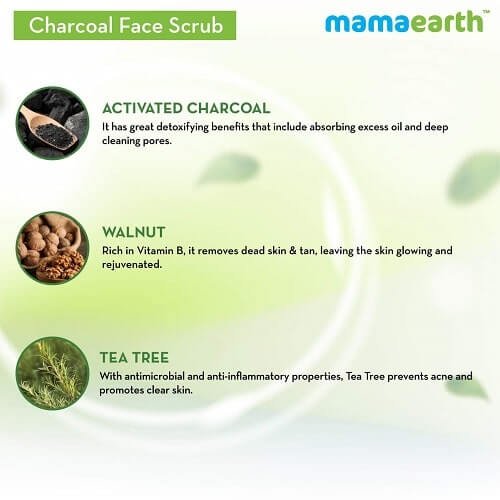 Mamaearth Charcoal Face Scrub for Oily and Normal skin-100ML