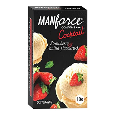 Manforce Strawberry & Vanilla Dotted-Ring Cocktail Condom