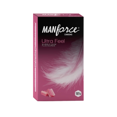 Manforce Ultra Feel Bubblegum Flavoured Box Of 10 Condoms