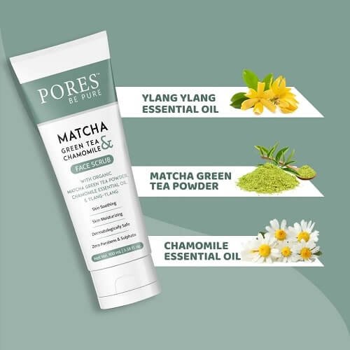 PORES MATCHA GREEN TEA & CHAMOMILE FACE SCRUB -100ml