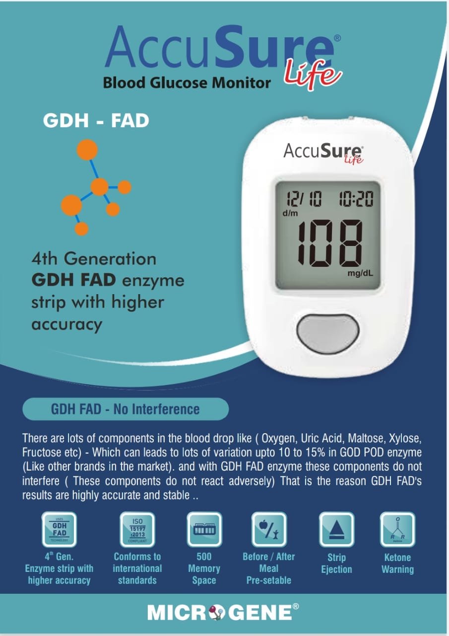 AccuSure Life Blood Glucose 50 Test Strip