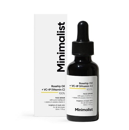 Minimalist Pure Rosehip Oil +vc-IP( Vitamin C)100% Face Serum for Glowing Skin | Facial Oil For Men & Women | 30 ml