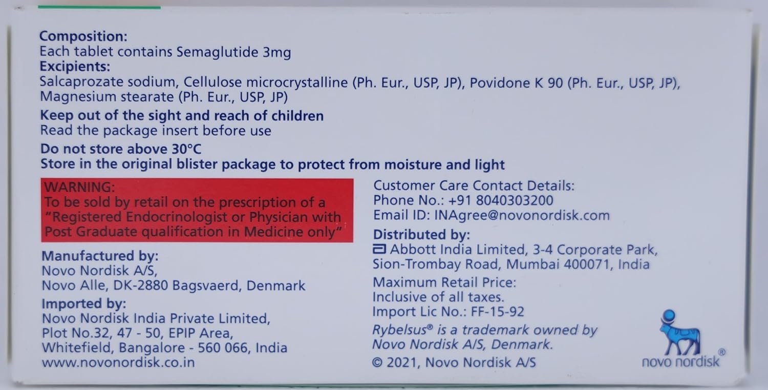 Rybelsus 3mg Tablet (Semaglutide (3mg))